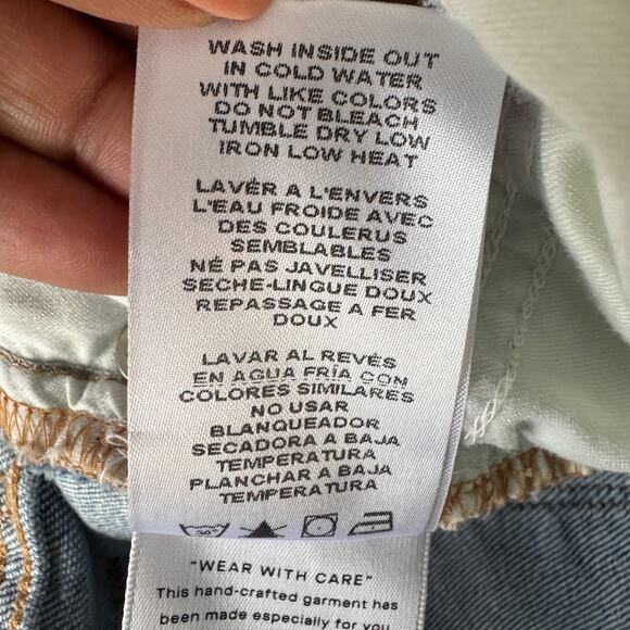 Good American Jeans Womens 14/32 Light Blue Skinny Split Hem High Rise Casual - Picture 5 of 14